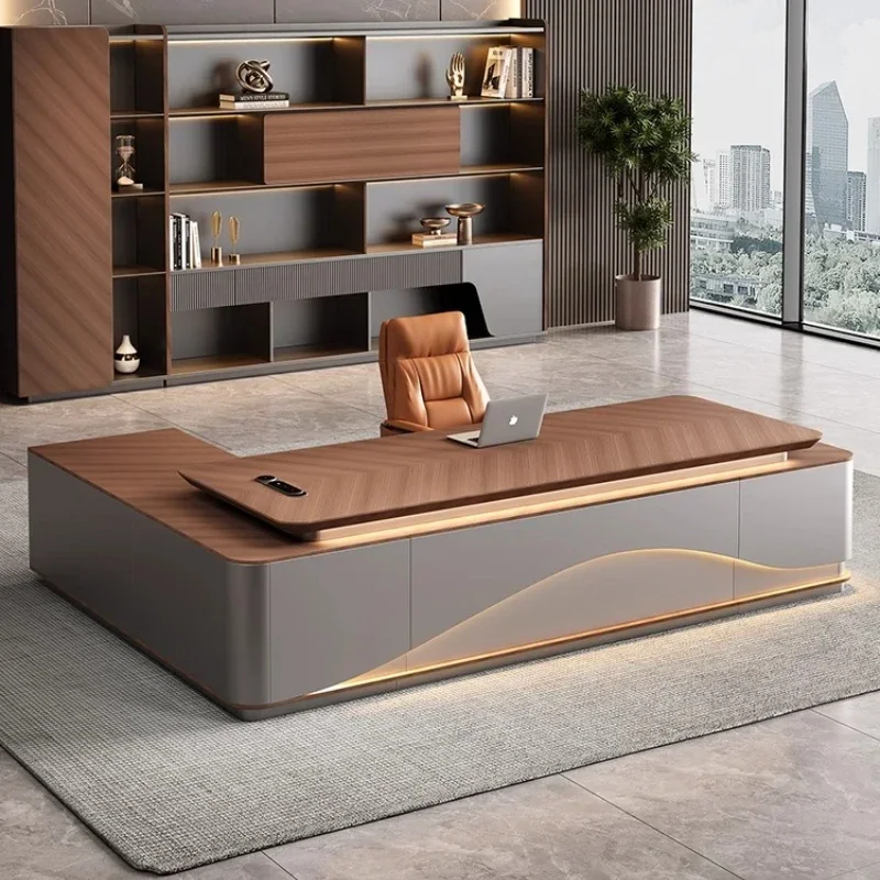 *Light Luxury Boss Table Office Chair Simple Modern Storage Drawers Accessories Desks Filing Cabinets Escritorio Home Furniture