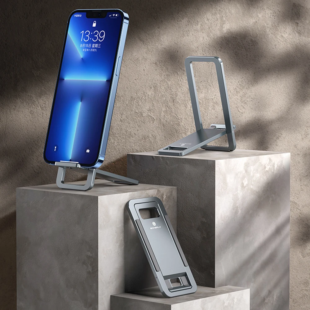 

Portable Mobile Phone Holder Metal Multi Angle Adjustable for Ally(x) Steam Deck Switch iPad iPhone Ultra-thin Folding Stand