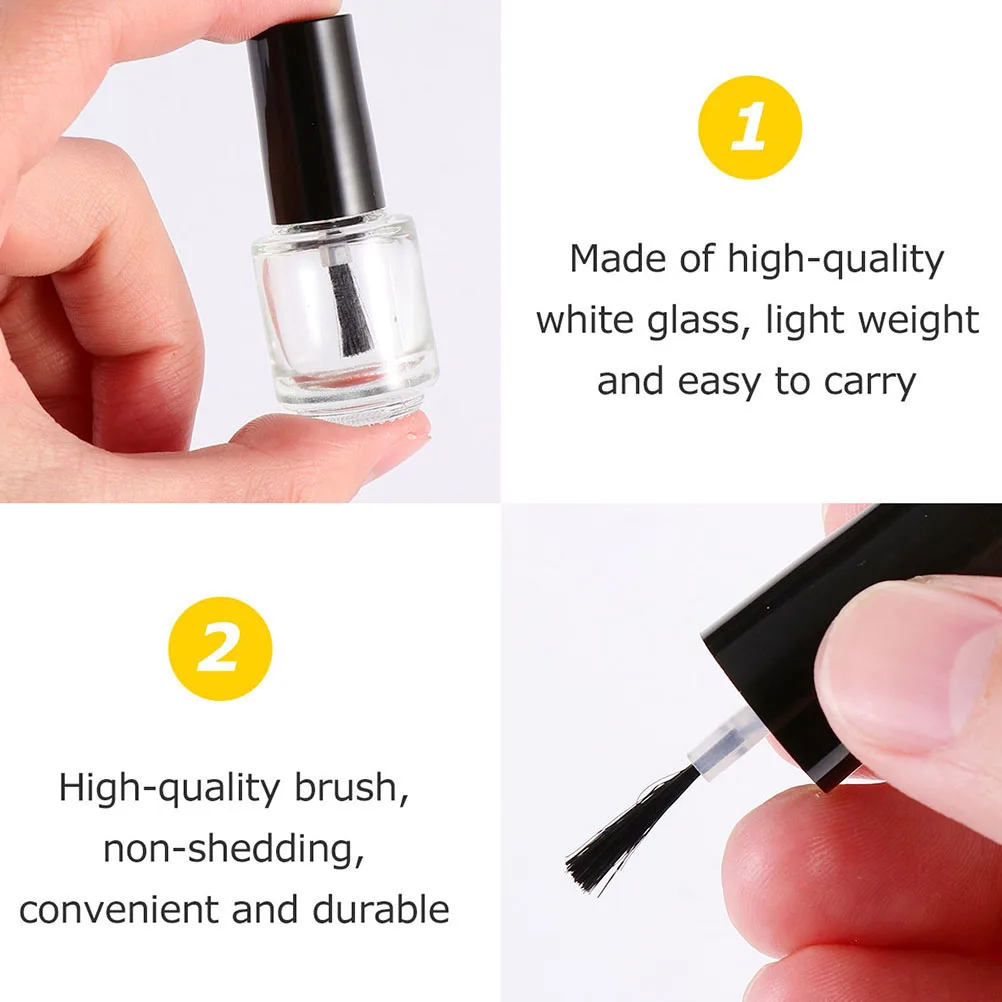 10 stuks lege nagellakflessen premium glas hervulbare lekvrije flessen voor nagelgel etherische olie reisopslag