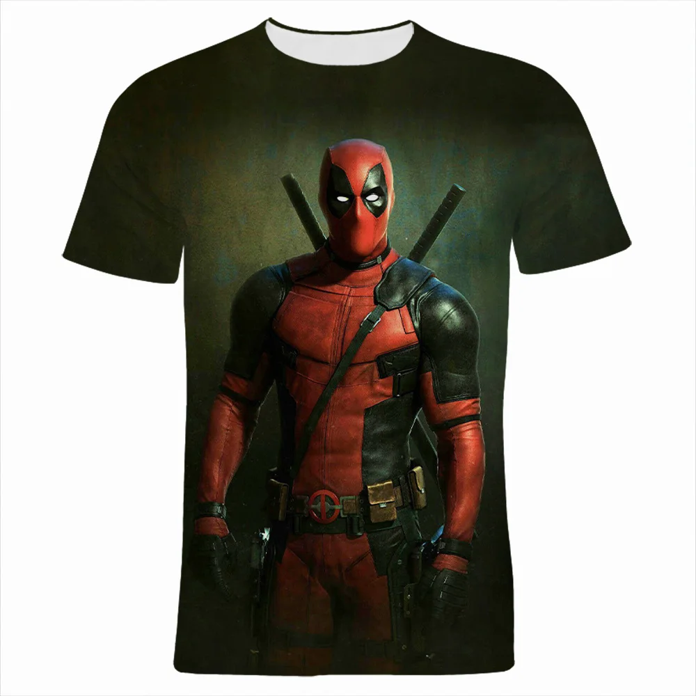 

2025 New Summer 3D Printed T Shirt For Men Hero Deadpool Women's Clothing Cool Short Sleeve Children Tee Shirts