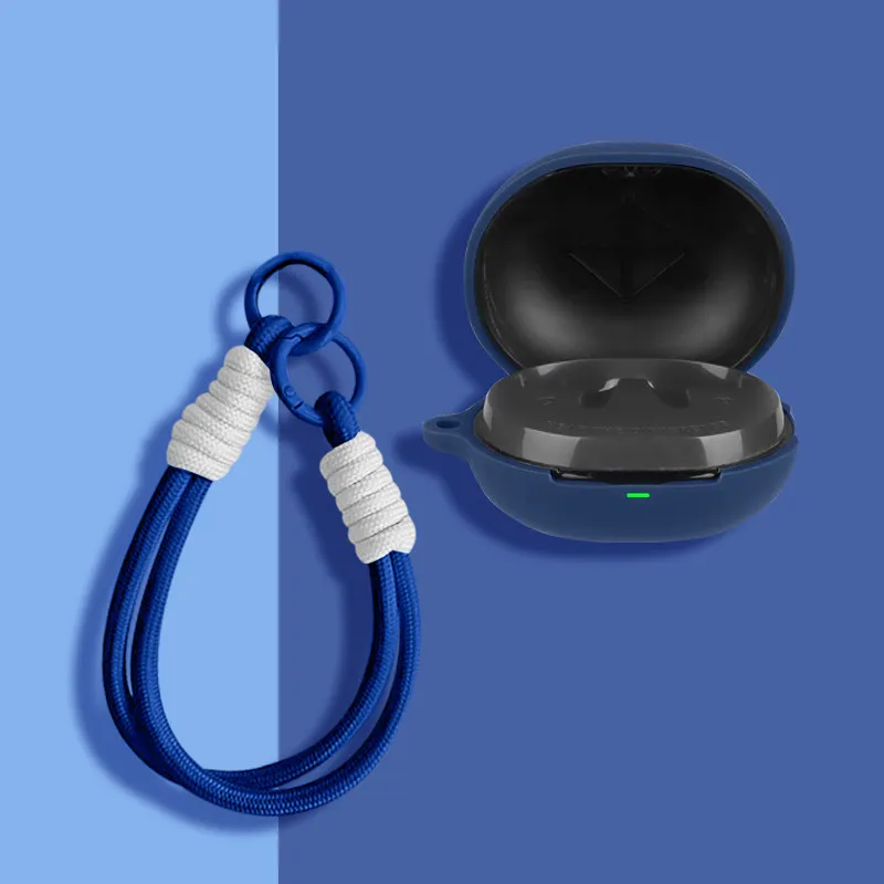 For SoundPEATS C30 Case Solid Color Liquid Silicone Shockproof Cover For SoundPEATS C30 With Hook