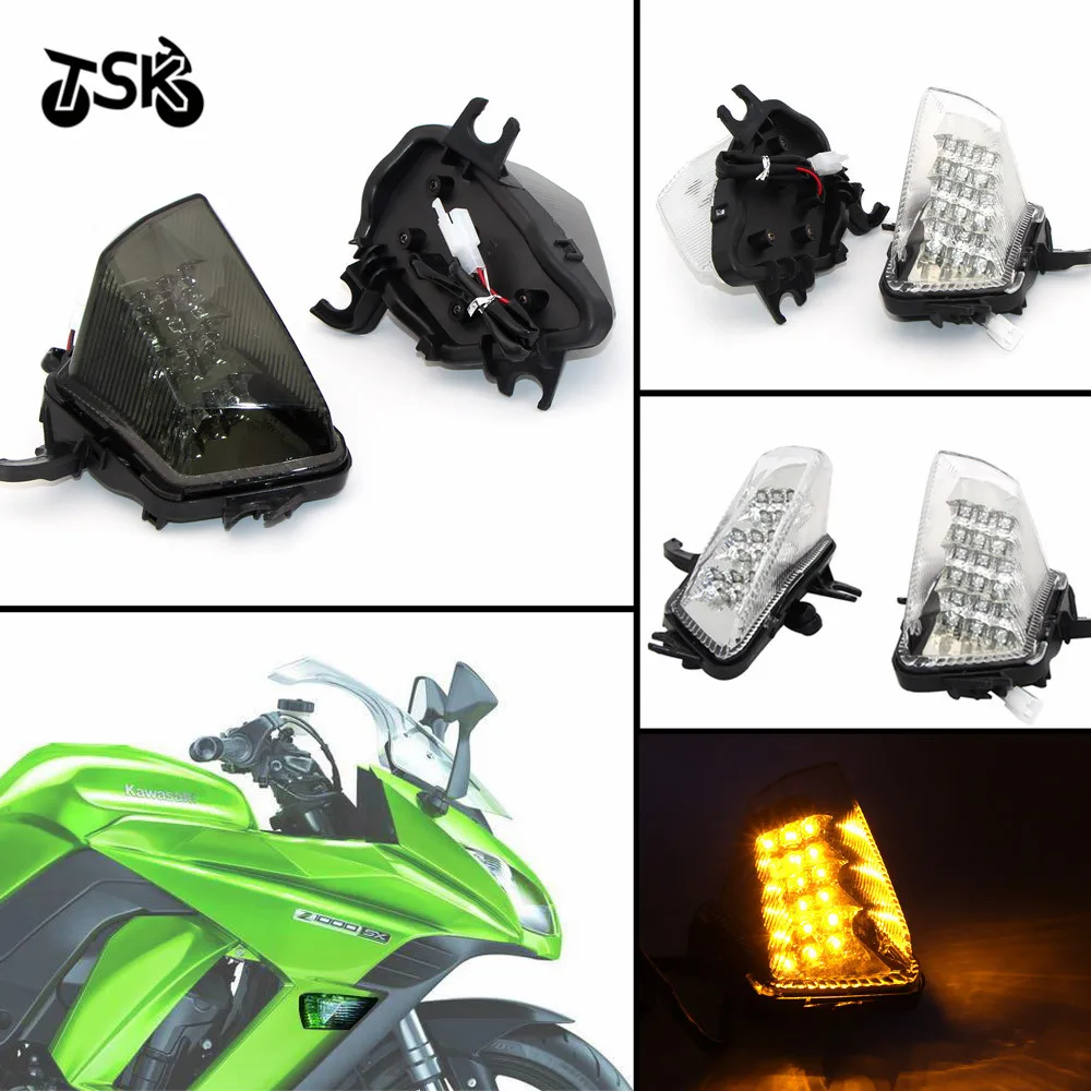 

Fit for Kawasaki Z1000SX Ninja 1000 Z1000R Z1000 SX 2011 2012 2013 2014 2 Wires Front LED Turn Signals Light Flasher Lamp