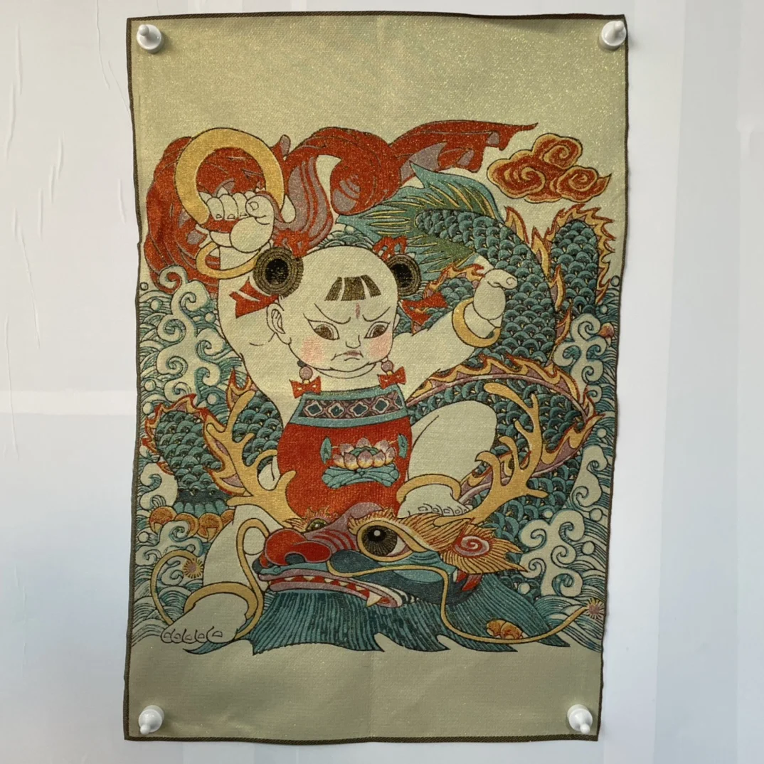 Thangka Embroidery Silk Nepal Hang Picture Happy Buddha King Kong Painting Decoration Tara Portrait