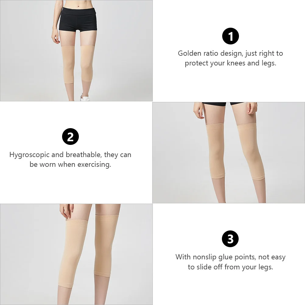 

1 Pair Knitted Knee Sleeves Warm Breathable Nonslip Leg Warmers For Exercise Protective Pads For Legs Support Braces Practical