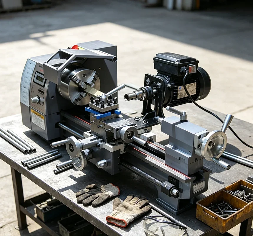 MX-210 Household Mini Metal Lathe, Multi-functional Micro Lathe for Woodworking, Bracelet, Bead & Buddha Bead Making