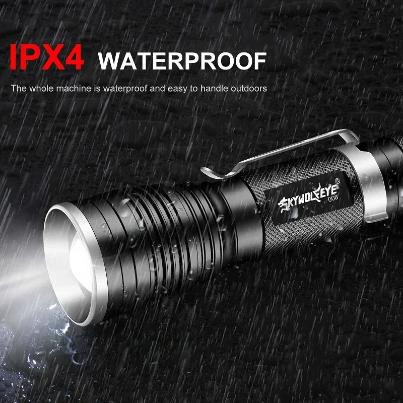 Skywolfeye Flashlight Set Battery Powered High Power Rechargeable Tactical Flashlight  for Camping Emergency
