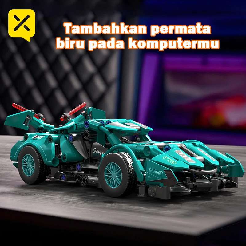 Toylinx diy blocos de montagem de carro de corrida de alta velocidade kit de bloco de construção de veículo exclusivo colecionável supercar tijolos de construção brinquedo