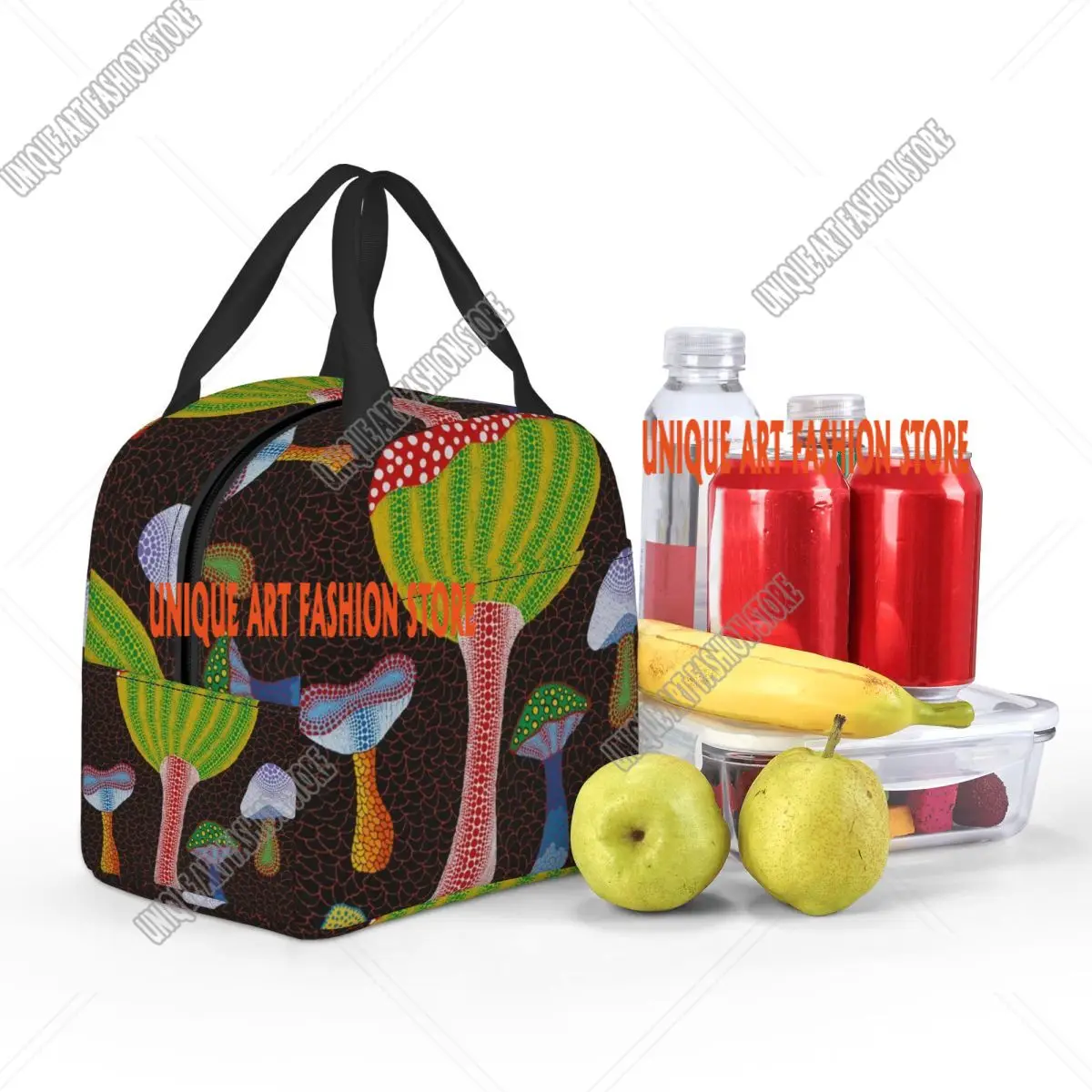 Custom Yayoi Kusama Art Insulated Lunch Bag for School Office Japanese Artist Resuable Thermal Cooler Bento Box Women Children