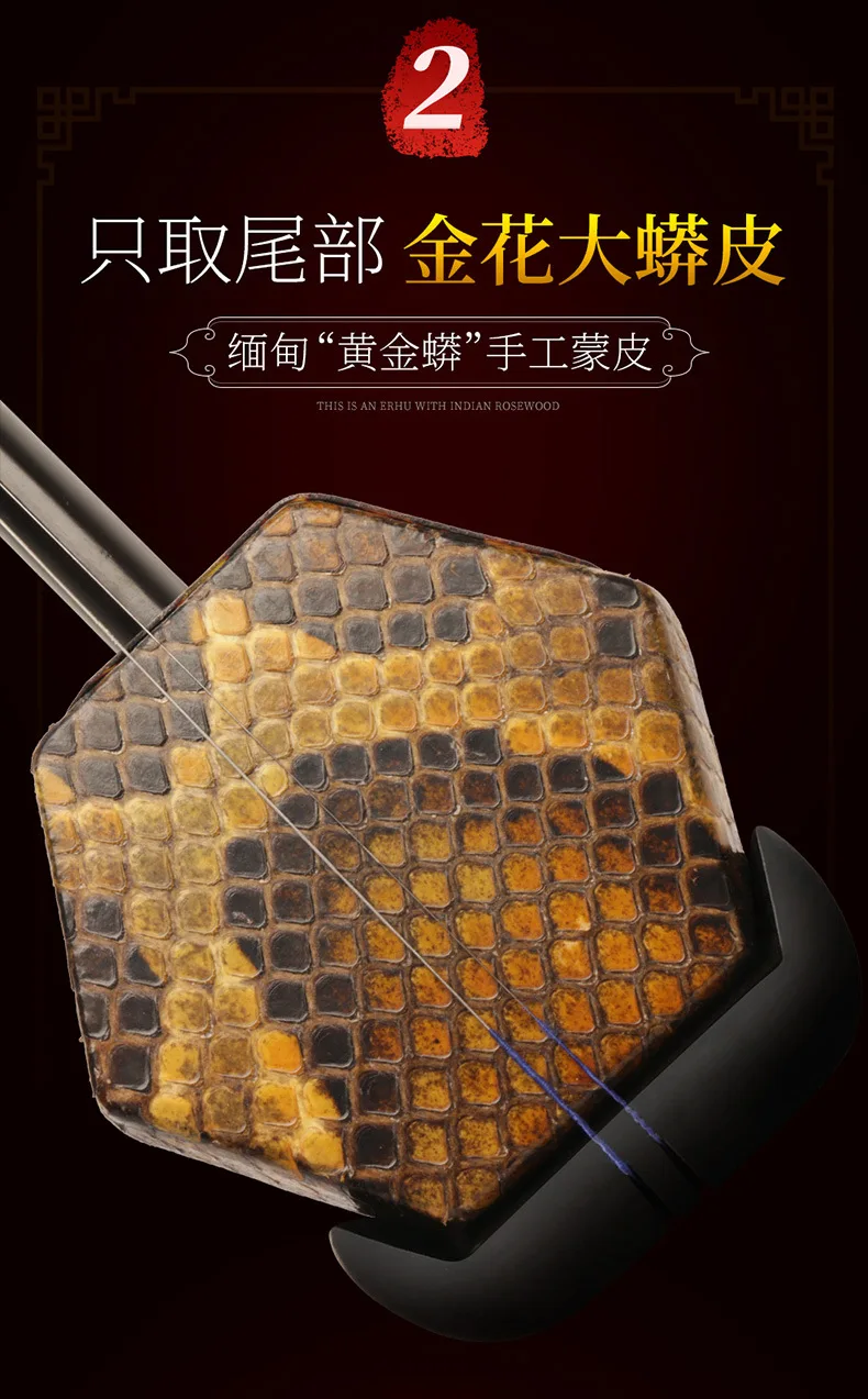Ebony Erhu Professional Beginner Introductory Performance Adult Playing Erhu Instrument
