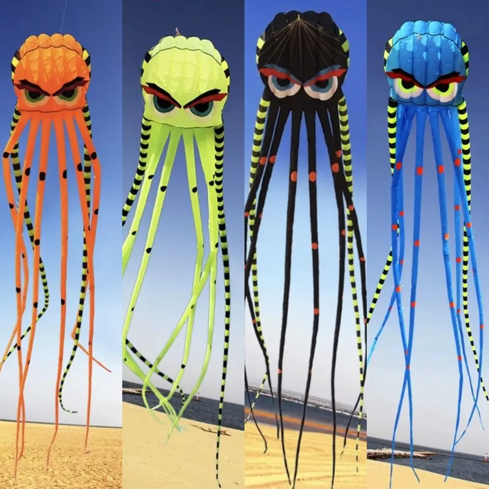 Gemakkelijk te vliegen Magische Octopusvlieger 8 meter met lange staart 3D Zachte vlieger Goed vliegen 300 meter vliegerkoord Buiten vliegend speelgoed
