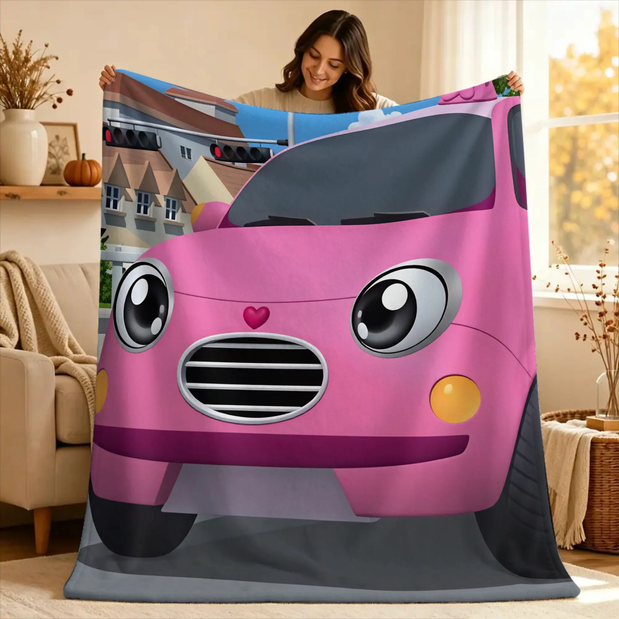 T-Tayo the L-Little Bus  Soft Blanket  Travel Office Plush Throw Blanket Pattern Couch Chair Flannel Bedspread Sofa Bed Cover