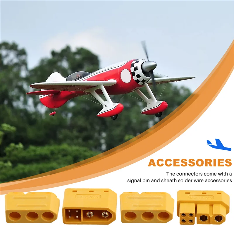-A32M 5 زوج XT60 (2 + 4) ذكر أنثى موصل قابس مع دبوس إشارة وغمد لحام سلك الملحقات لطائرة نموذجية RC