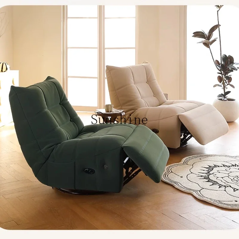 

Caterpillar function sofa reclining black retro single electric recliner small apartment