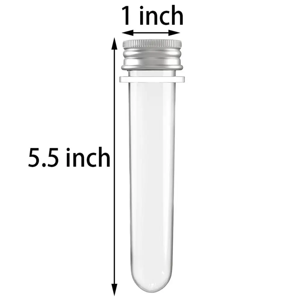 12Pcs Clear Plastic Test Tubes 25x140mm 45ml Tube Vials Science Party Test Tubes Scientific Experiments, Party Decoration