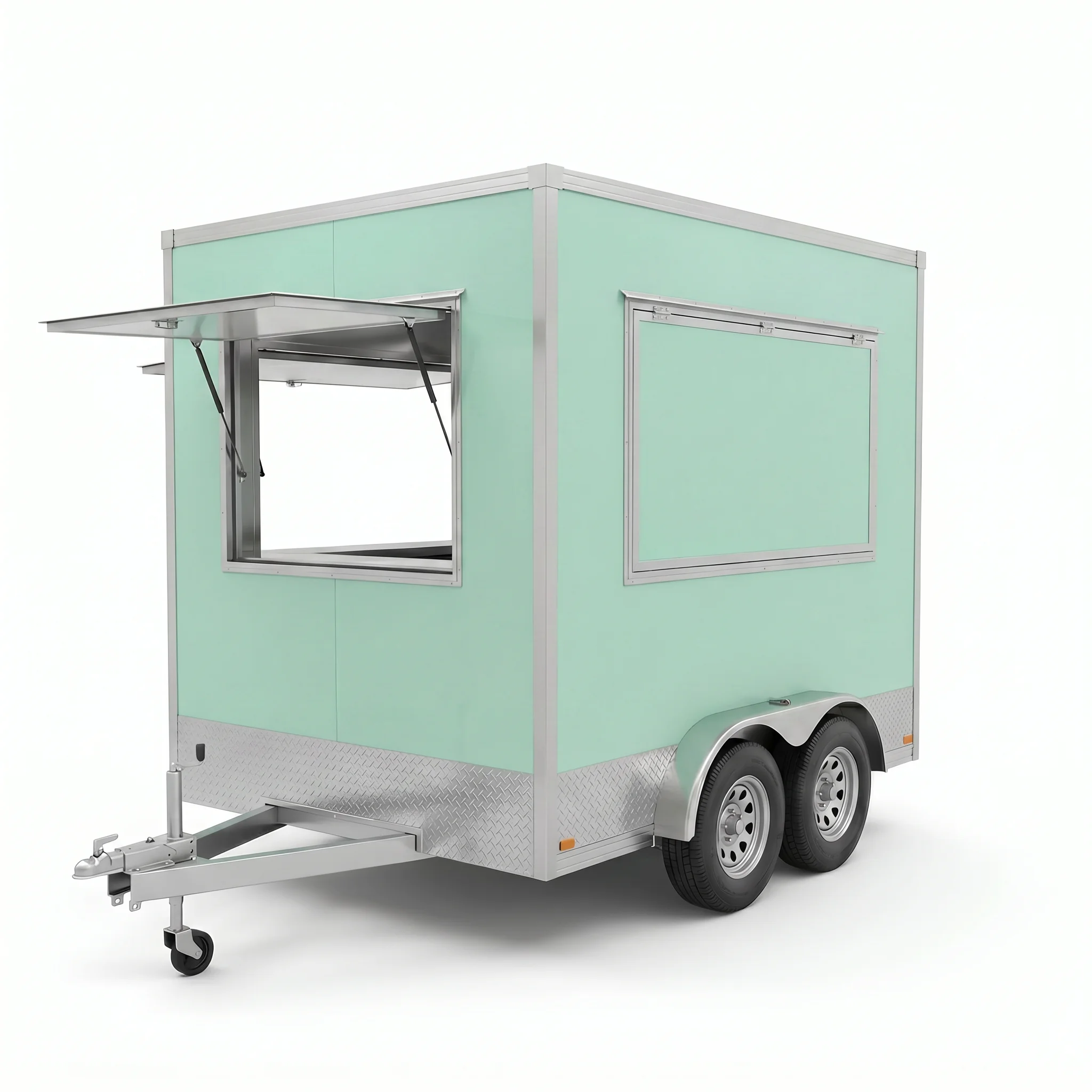 Street Legal Square Food Truck Mobile Park Vending Box Cart Outdoor Camping Coffee Trailer For Scenic Area Food Catering