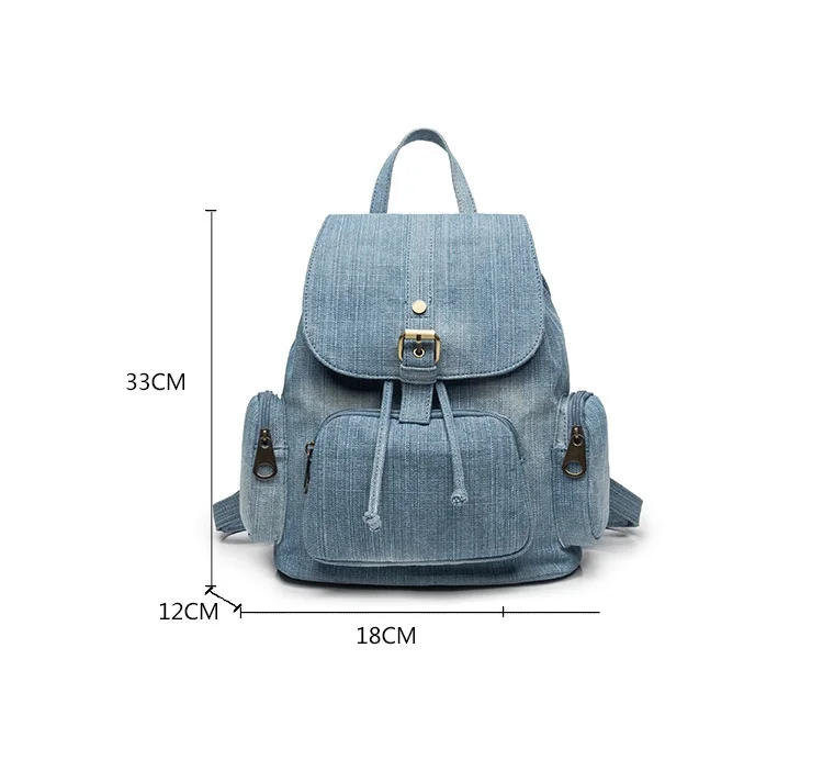 Denim Small Backpack for Teenage Girls New College Fashion Travel Shoulder Bag women Backpacks School Bags Mochila bagpack blue