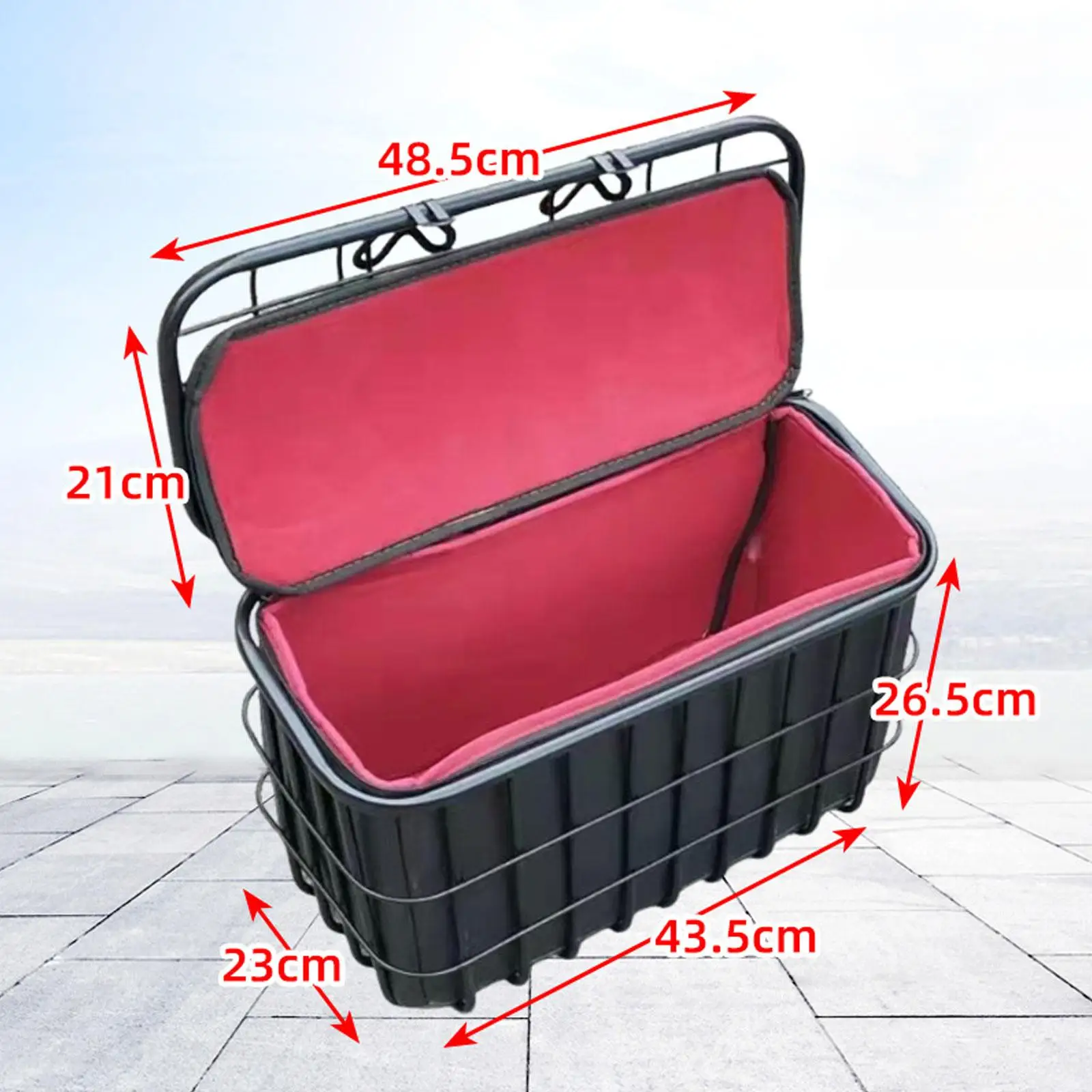 Electric Rear Basket with Cover Lightweight Metal Wire Easy to Install Rear Rack