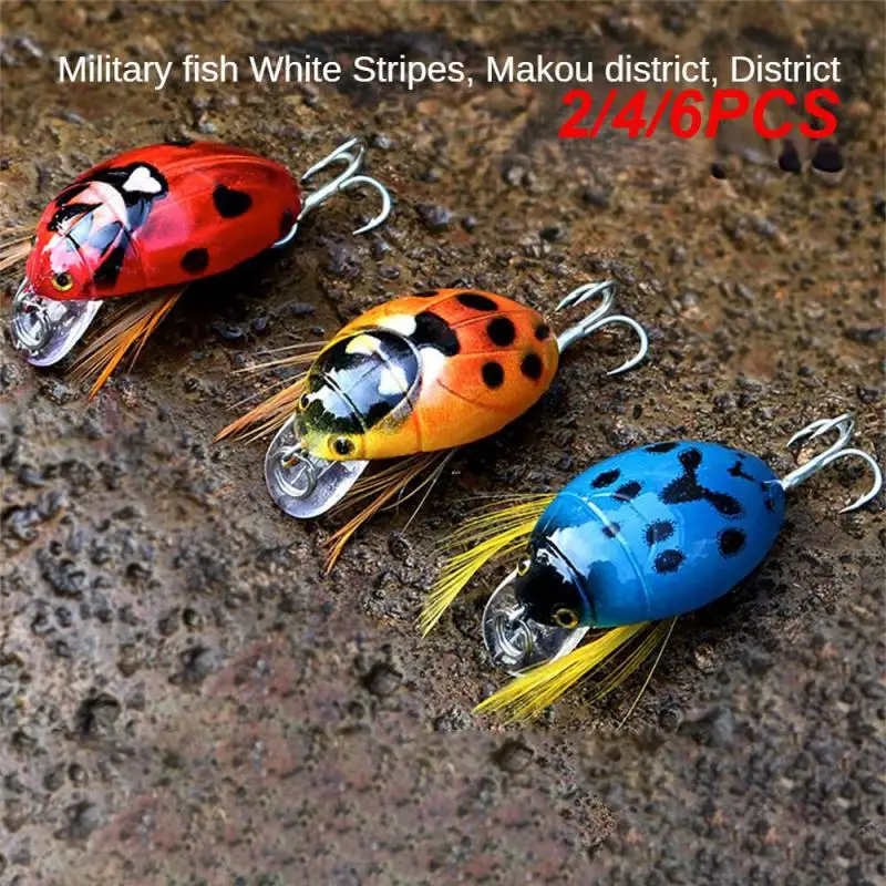 

2/4/6PCS Fishing Bait Simulation With Blood Tank Hook 3.8cm/4g Abs Fishing Tackle Minino Attractive Floating Water Luya Bait