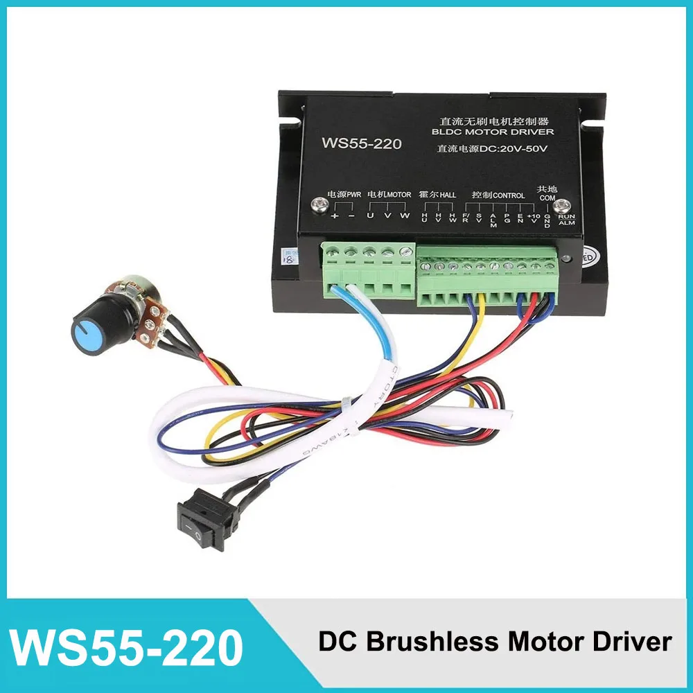 

WS55-220 BLDC Motor Driver Controller for CNC Brushless Spindle Motor DC 48V 500W