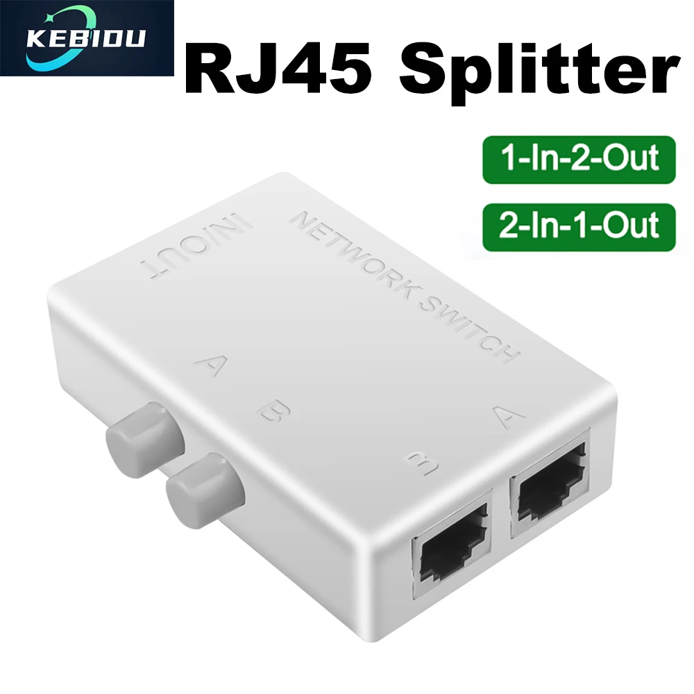 

Mini 2 Port RJ45 Network Switch Ethernet Dual 2 Way Port Manual Sharing Switcher RJ45 Network Box Hub Adapter Splitter Conterver