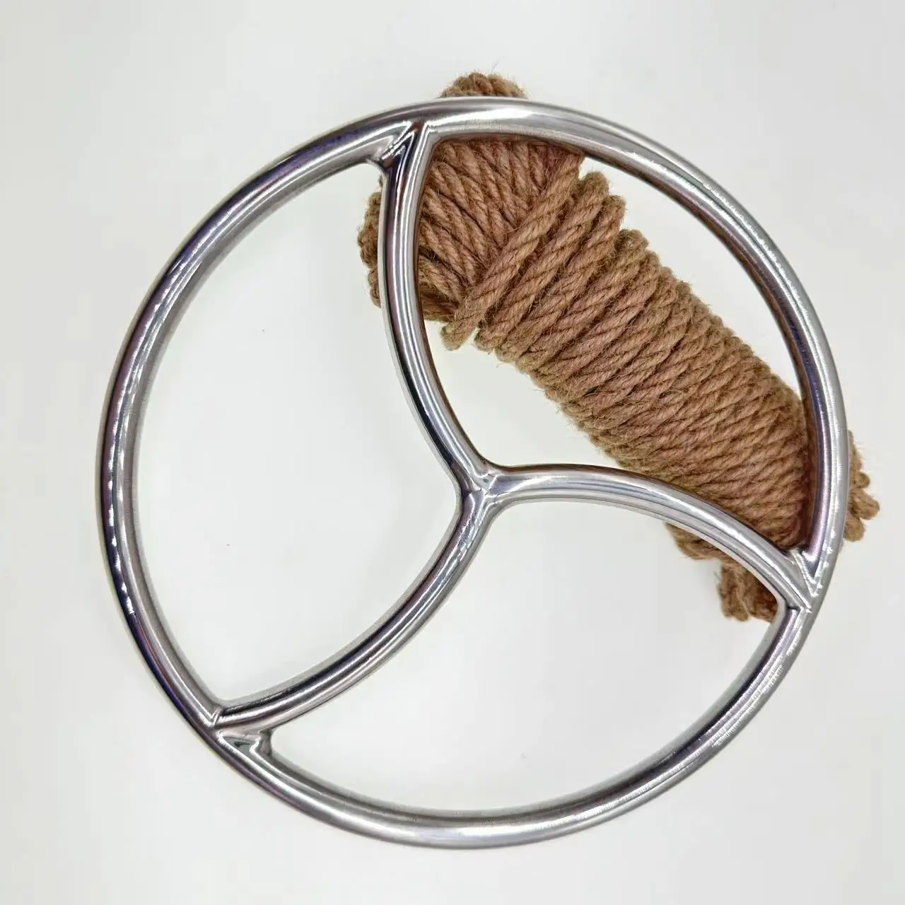 BDSM paslanmaz çelik Shibari japon halat fırıldak esaret halka kenevir halat erkekler kadınlar için yetişkin ürünleri seks oyuncakları kısıtlama