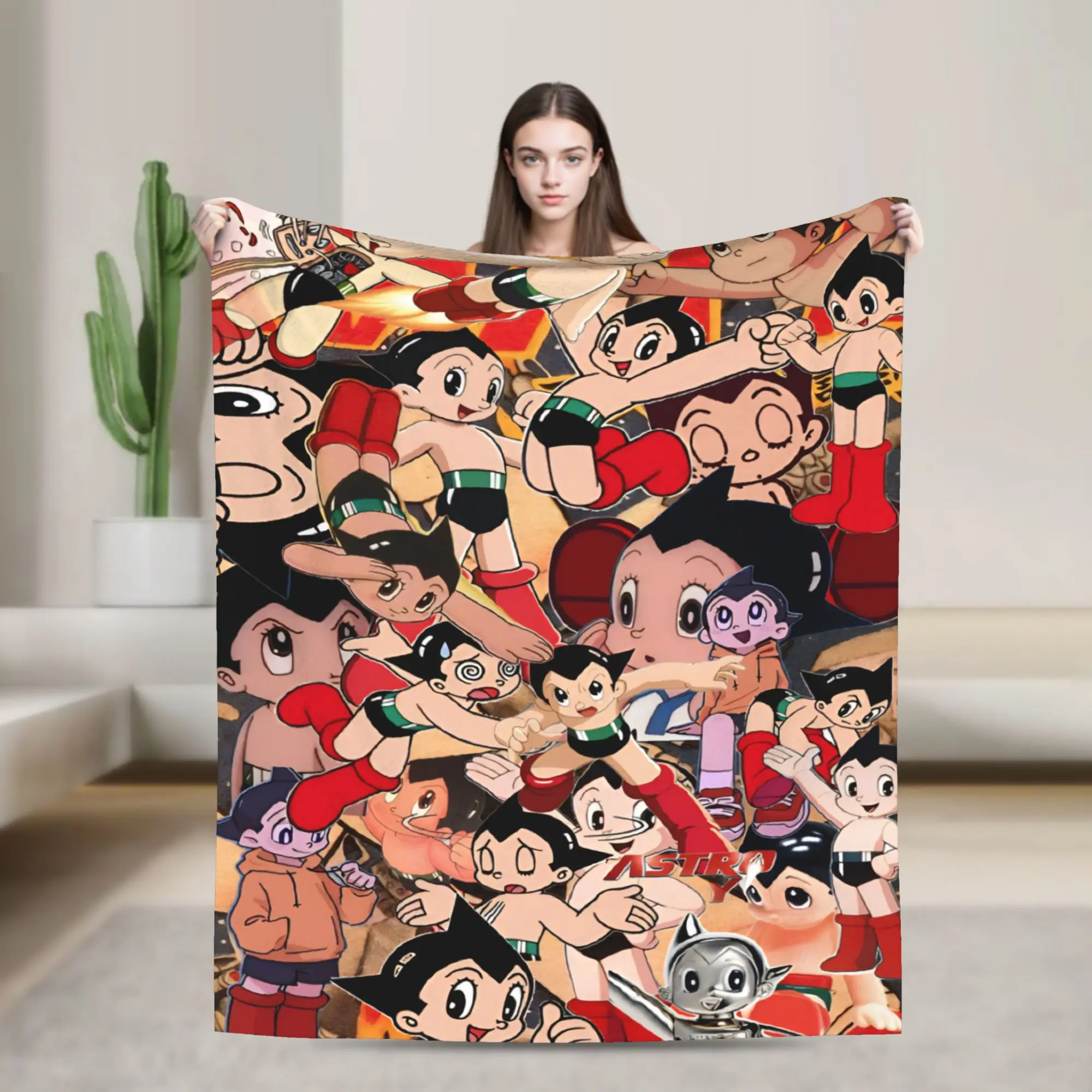 Stylish Astroboy Astro Boy Blanket Lightweight Thin Fleece  Cozy Throw Blanket Machine Washable