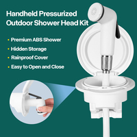 Marine Outboard Shower Head Kit Built in/Retractable Transom-Mounted Boat Shower