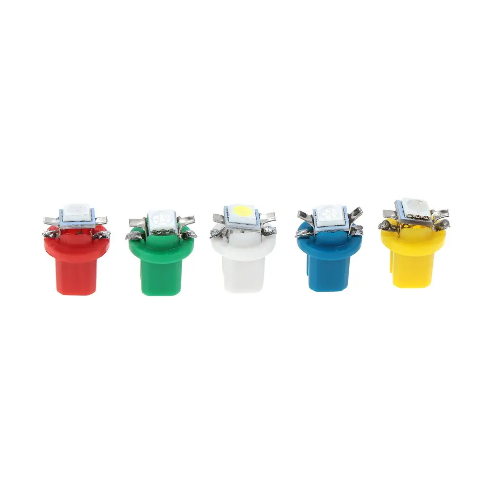 10Pcs 5050 1SMD T5 B8.5D Indicator Bulbs Dashboard Side Interior Dash Lights Car Lights Gauge LED