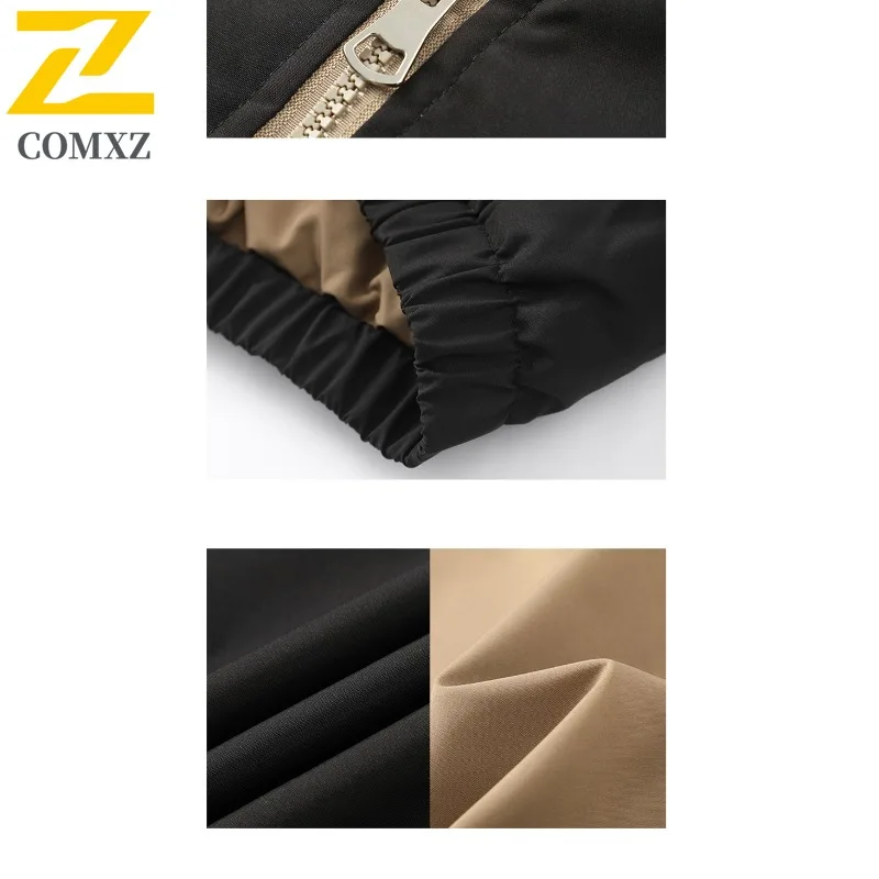 COMXZ عبر الحدود أسفل القطن الرجال الشتاء عكسها الوقوف طوق القطن سميكة مبطن حجم كبير كتلة اللون زوجين البخاخ العصرية