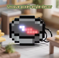 Rechargeable Pixel Compass Keychain Lighting Cartoon Backpack Pendant  Design Game Periphery Toys For Kids Birthday Gifts