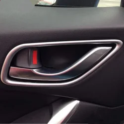 Car styling ABS Chrome Interior door bowl handle modified special decoration frame sticker case for Mazda CX5 CX-5 2013-2017