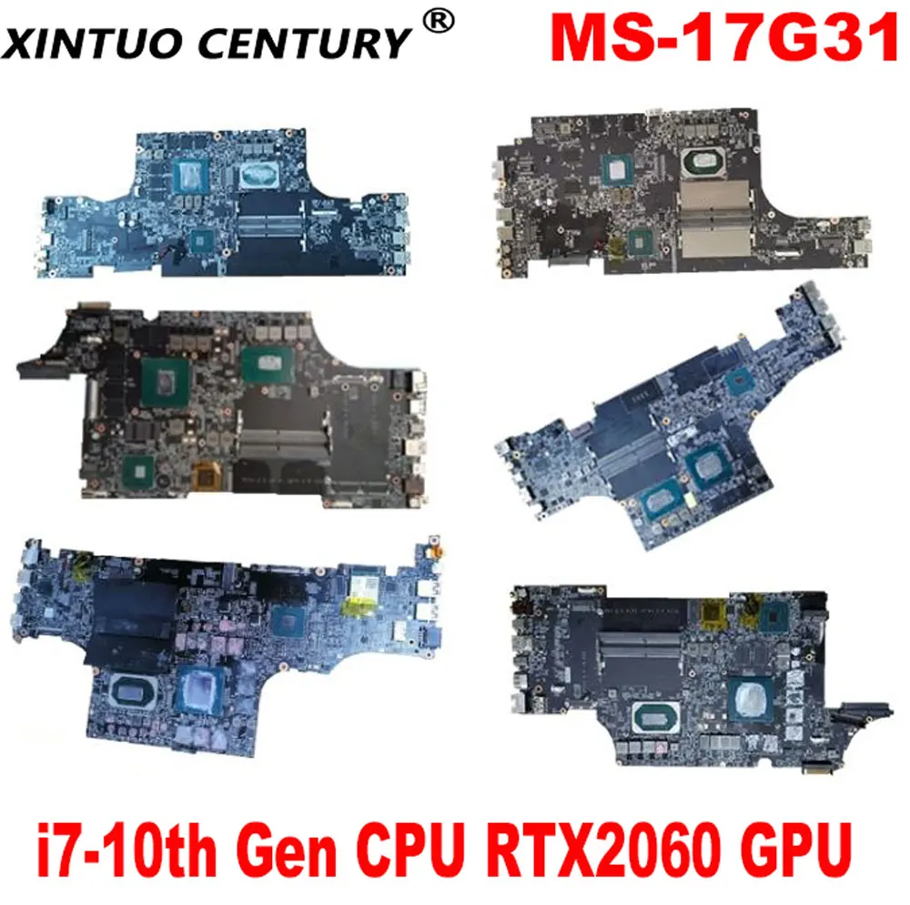 

MS-17G31 Mainboard for MSI GF75 MS-17G31 17F31 16R11 16W21 Laptop Mainboard with i7-10th Gen CPU RTX2060 GPU DDR4 100% tested