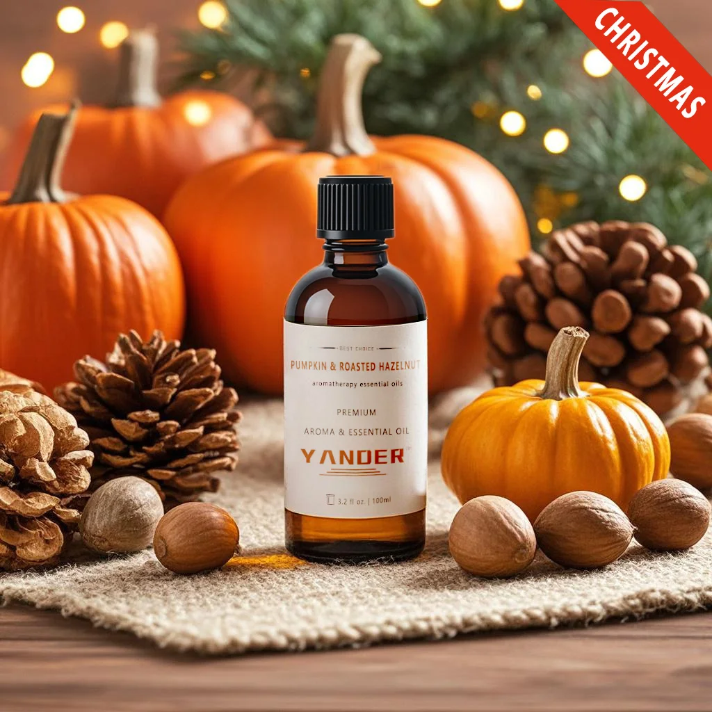 Yander C031 Pumpkin & Roasted Hazelnut Christmas Essential Oil Spicy Gourmand Candle Oil for Scented Candle Making Home Fragranc