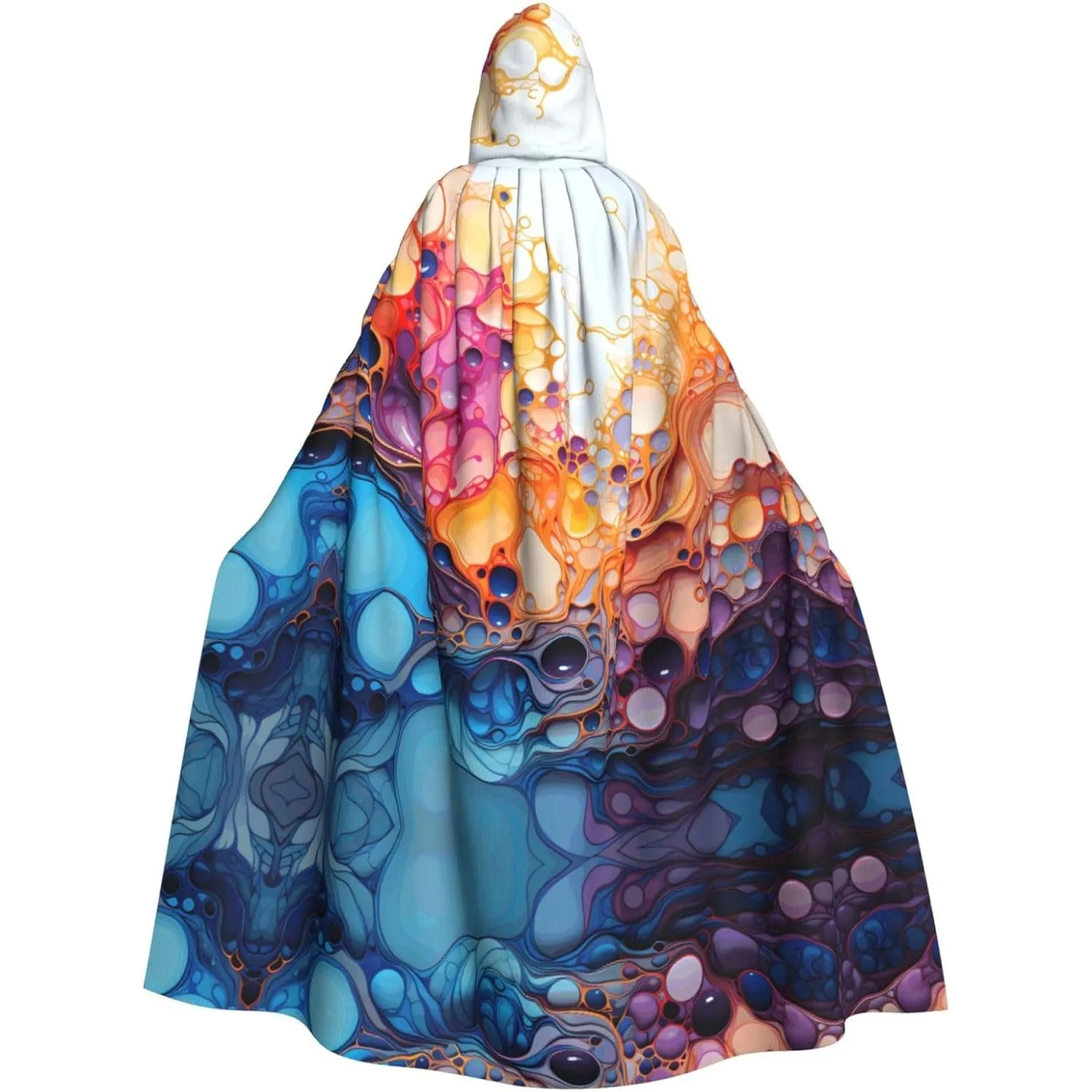 

Накидка-накидка унисекс для взрослых с капюшоном, милые накидки с разноцветным мраморным принтом, для костюмов на тематику рождественских фокусников
