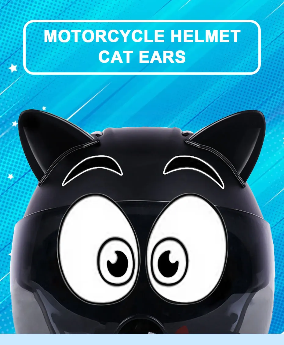 SEAMETAL Motorrad Helm Katzenohren Dekoration Motocross Helm Zubehör Silikon Katzenohren Aufkleber Cosplay Party Dekorativ – Detail 1