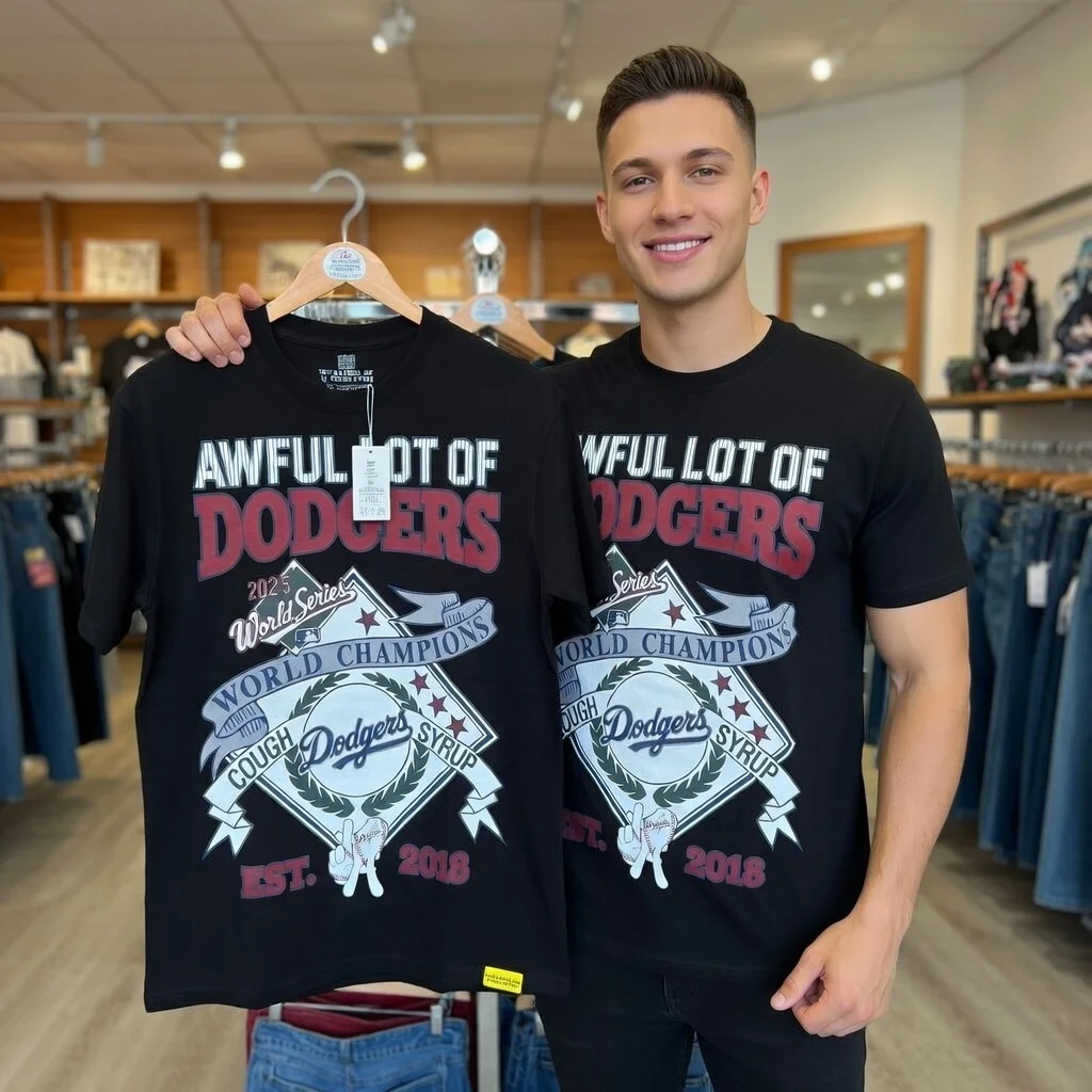 Camiseta Gráfica Casual Streetwear de Primavera Verano para Hombre y Mujer con Estampado 'That's A Awful Lot of Cough Syrup' de los Campeones de la Serie Mundial 2026