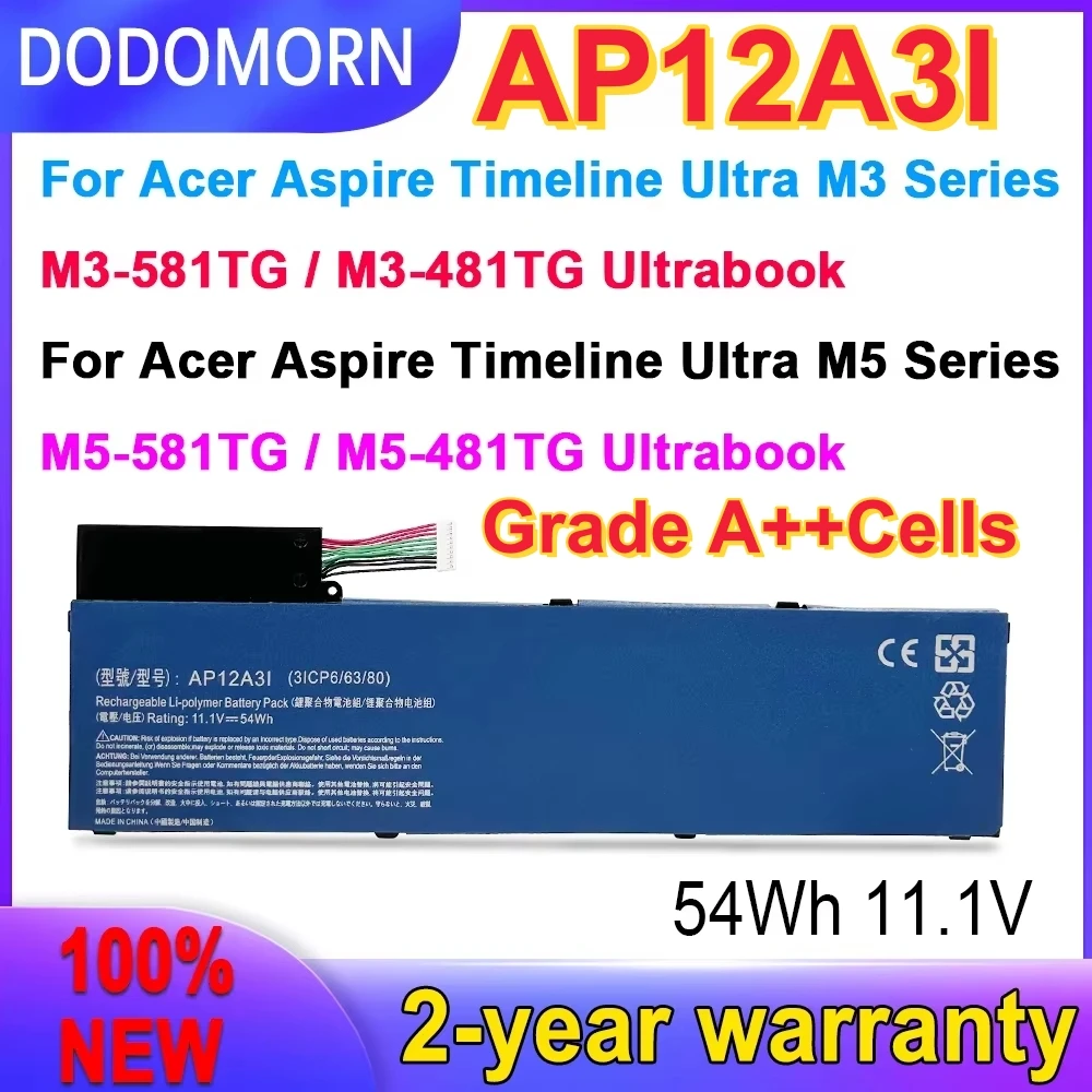 Высококачественная батарея для ноутбука AP12A3I для Acer Aspire M3 M5 M3-581TG M5-481TG Iconia W700, сменная батарея AP12A4I