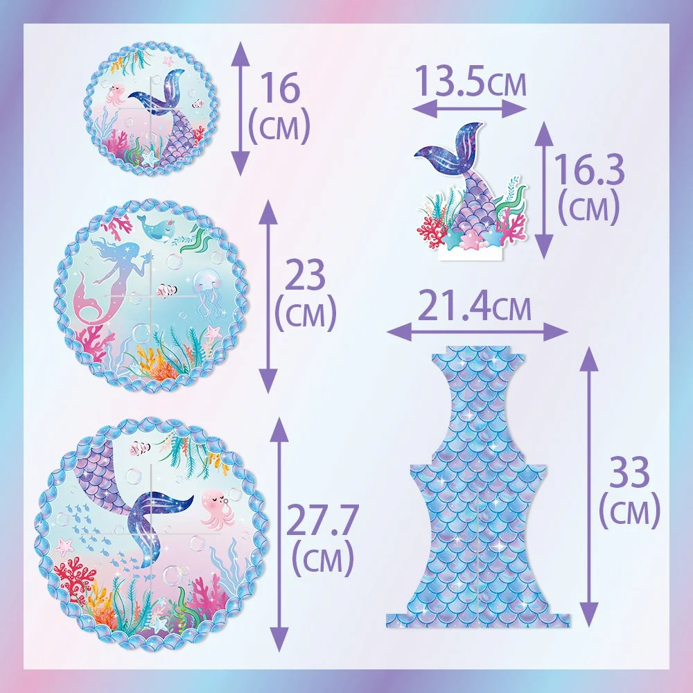 Kleine Meerjungfrau Cupcake Ständer Mädchen Baby Dusche Meerjungfrau Geburtstag Party Dekoration Meerjungfrau Cupcake Halter Kuchen Dekoration Lieferungen – Detail 6