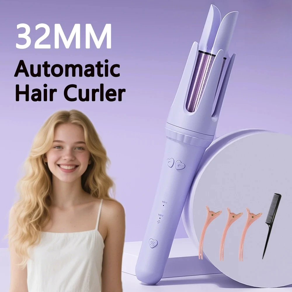 

Профессиональный электрический керамический стайлер для завивки волос 32 мм, плойка-щипцы для создания локонов, инструмент для укладки в салоне, мини-плойка для гофрирования