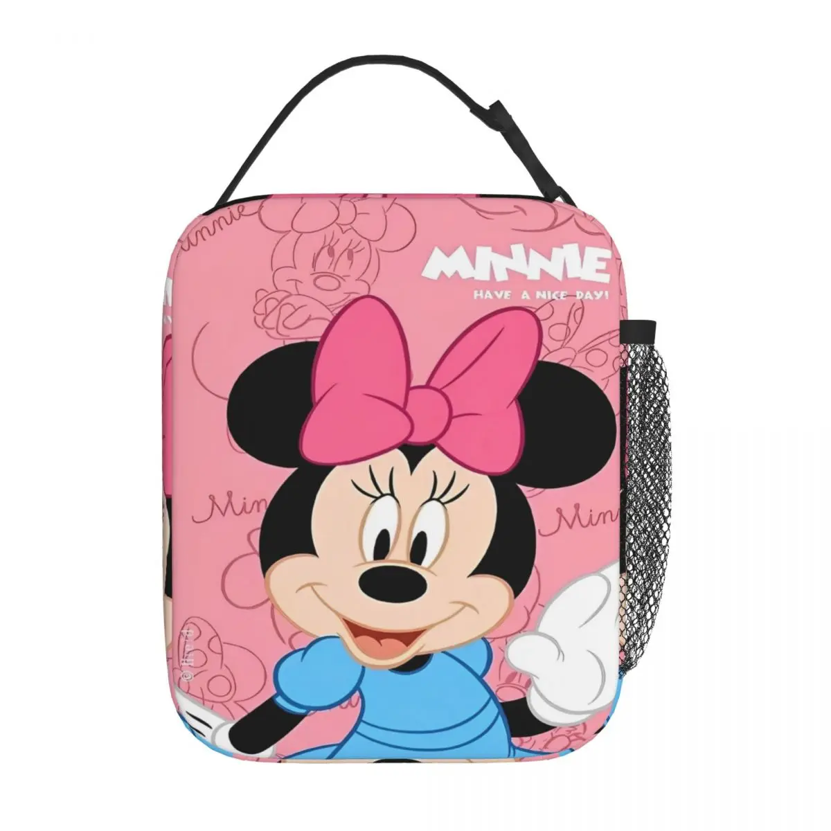 Pink Minnie Mouse Insulated Lunch Bags Storage Food Box Reusable Cooler Thermal Bento Box For Picnic