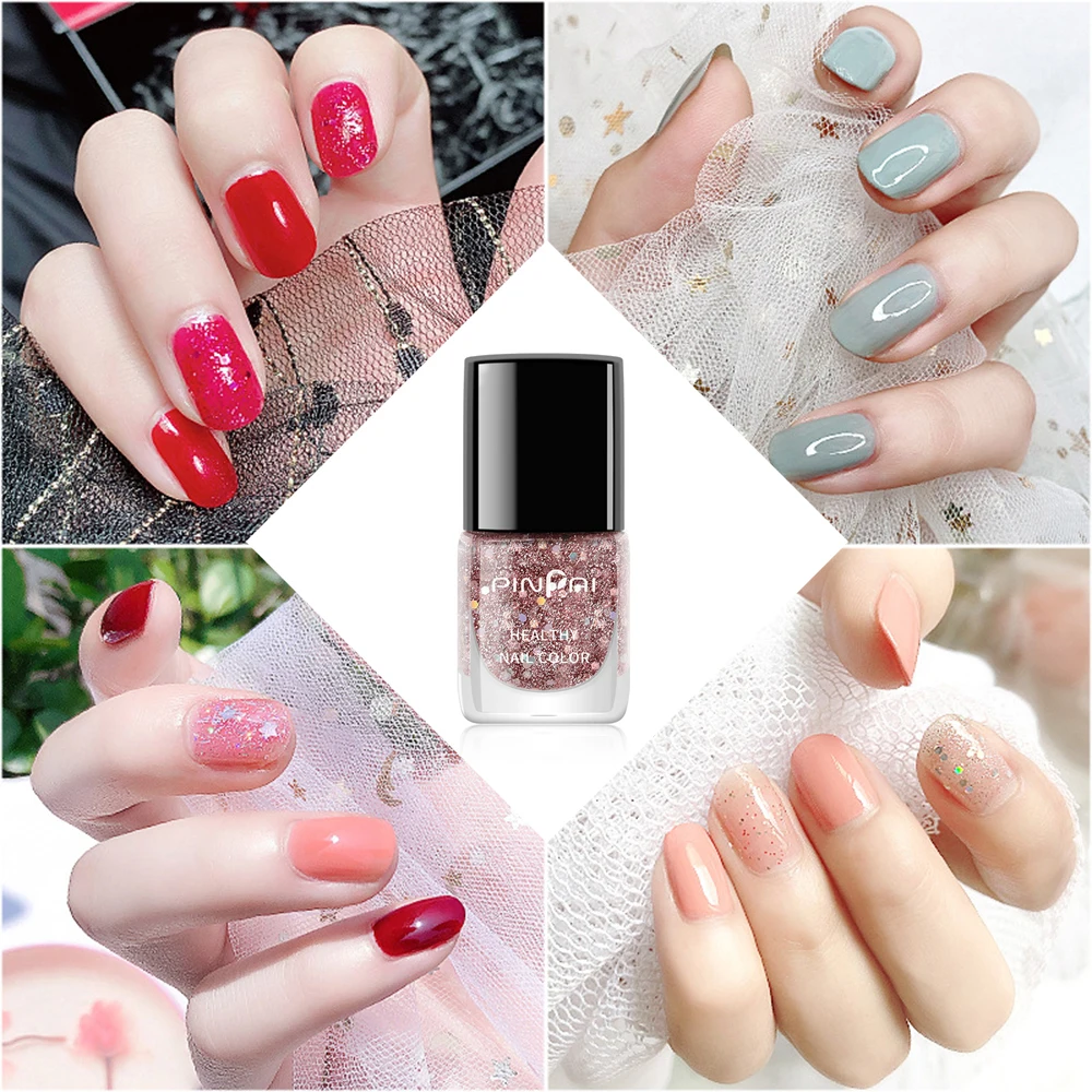 Nail Polish Water-Based, Matte, Glossy Tearable Quick Dry Gel Permanent Lacquer Nail Polish