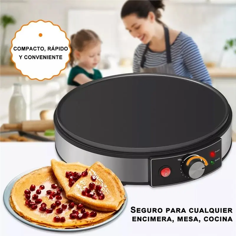 【FAST-SALE】Electric Crepe Maker Machine Batter Pancake Machine Kitchen Cooking Roti Tortilla Blintzes Pancakes Bacon EU Plug