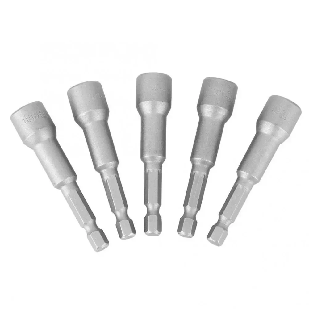 5pcs Magnetic Nut Driver 10mm Hex Head Socket Power Drill Bit Screwdriver Hammer Drill Hexagon Tool Parts Chave De Fenda