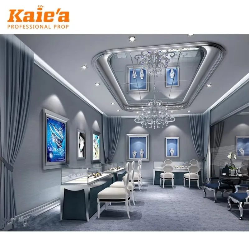 Custom Design Juweliergeschäft Design Metall Juweliergeschäft Glas Theke Display Vitrine