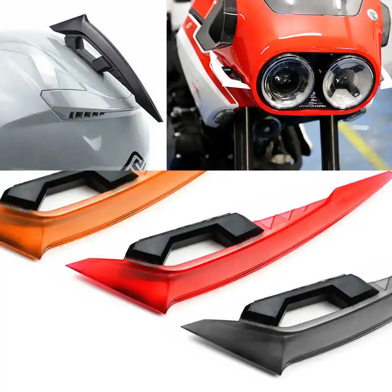 Motorcycle electric vehicle helmet decoration fixed wing affixed with air knife decoration affixed with personalized car shell d