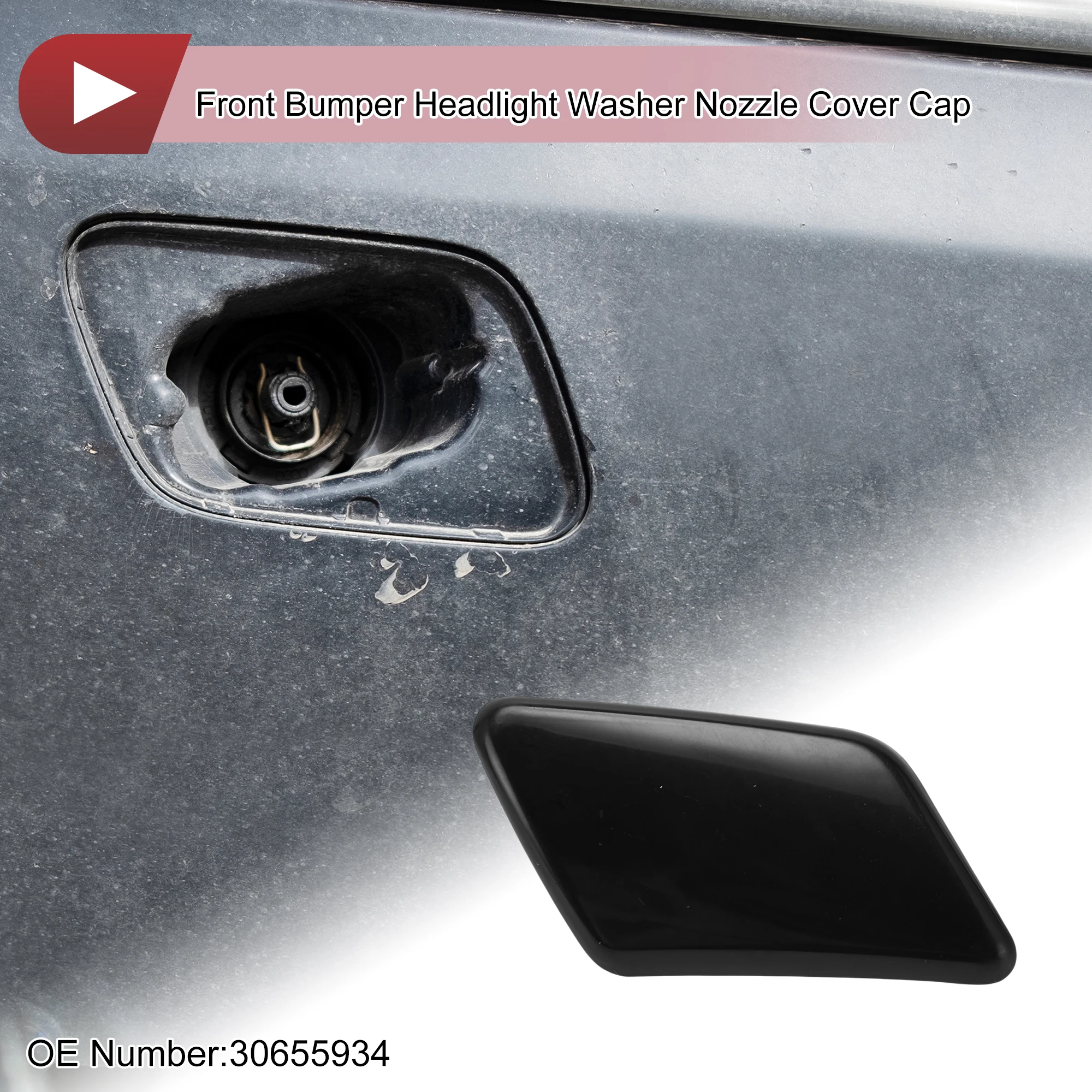 UXCELL Front Right Bumper Trim Nozzle Cover No.30655934 for Volvo C30 08-10 1 Pc