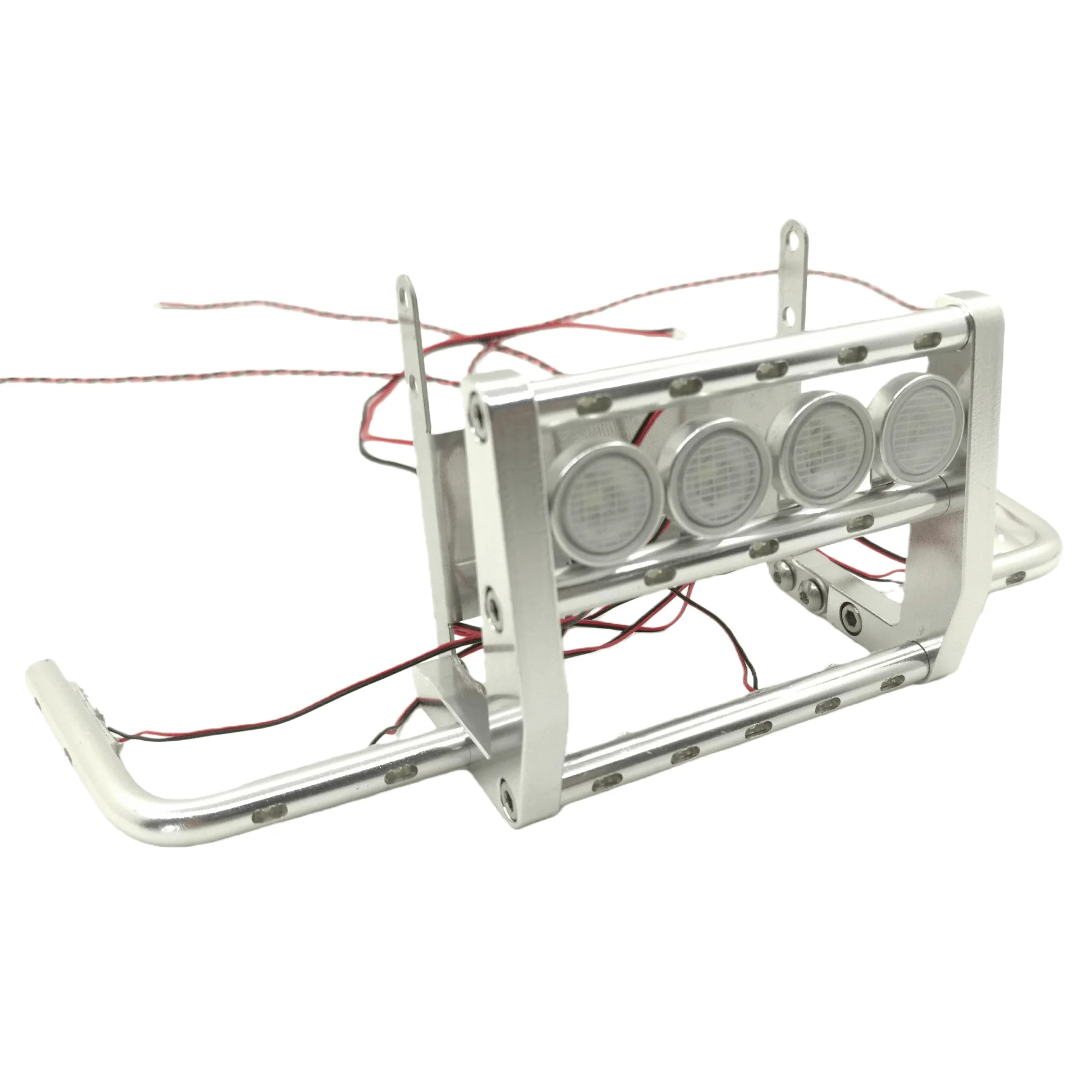 RC Toy Truck Front Bumper With Lights Grille Guard For Tamiya Scania R620 R470 R730 1/14 RC Tractor Tipper Truck Upgrade Parts