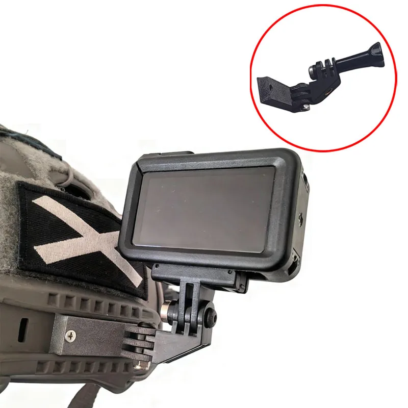 1PCS Helmet Side Mounting Bracket Camera Fixed Adjustable Adapter First View Game Riding POV Shooting for DJI Action 5/GoPro