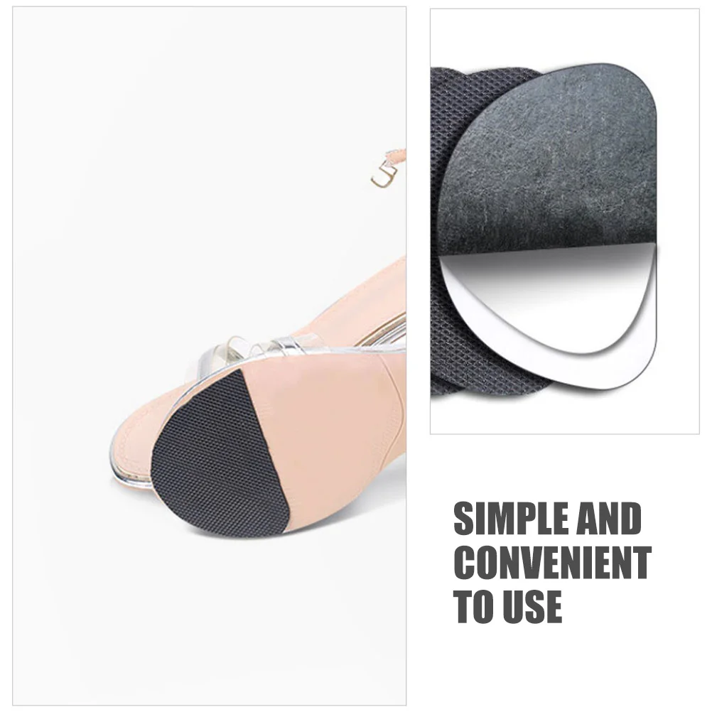 

Anti Slip Sole Stickers Non Skid Pads for High Heels Flat Shoes Black Durable Wear Resistant Forefoot Grips Foot Care