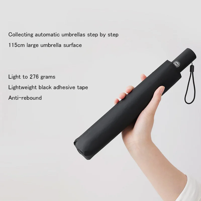 

6-Rib Automatic Folding Umbrella Compact Lightweight Durable UV Protection Rain and Sun Umbrella Automatic Sunshade